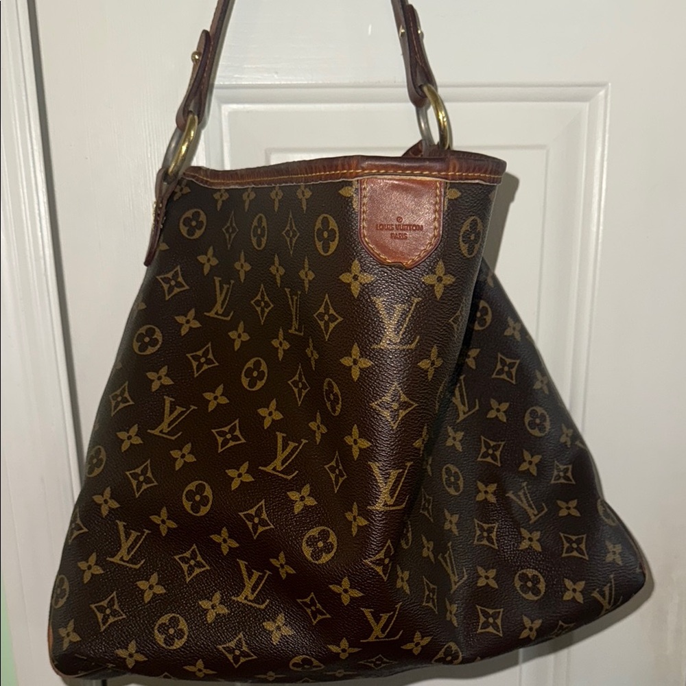 Louis Vuitton Brown Monogram Delightful Tote Bag Large Handbag Everyday 15x12x5